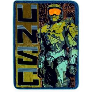 Halo UNSC Master Chief Micro Plush Fleece Throw Blanket Wall Hanging Video Game